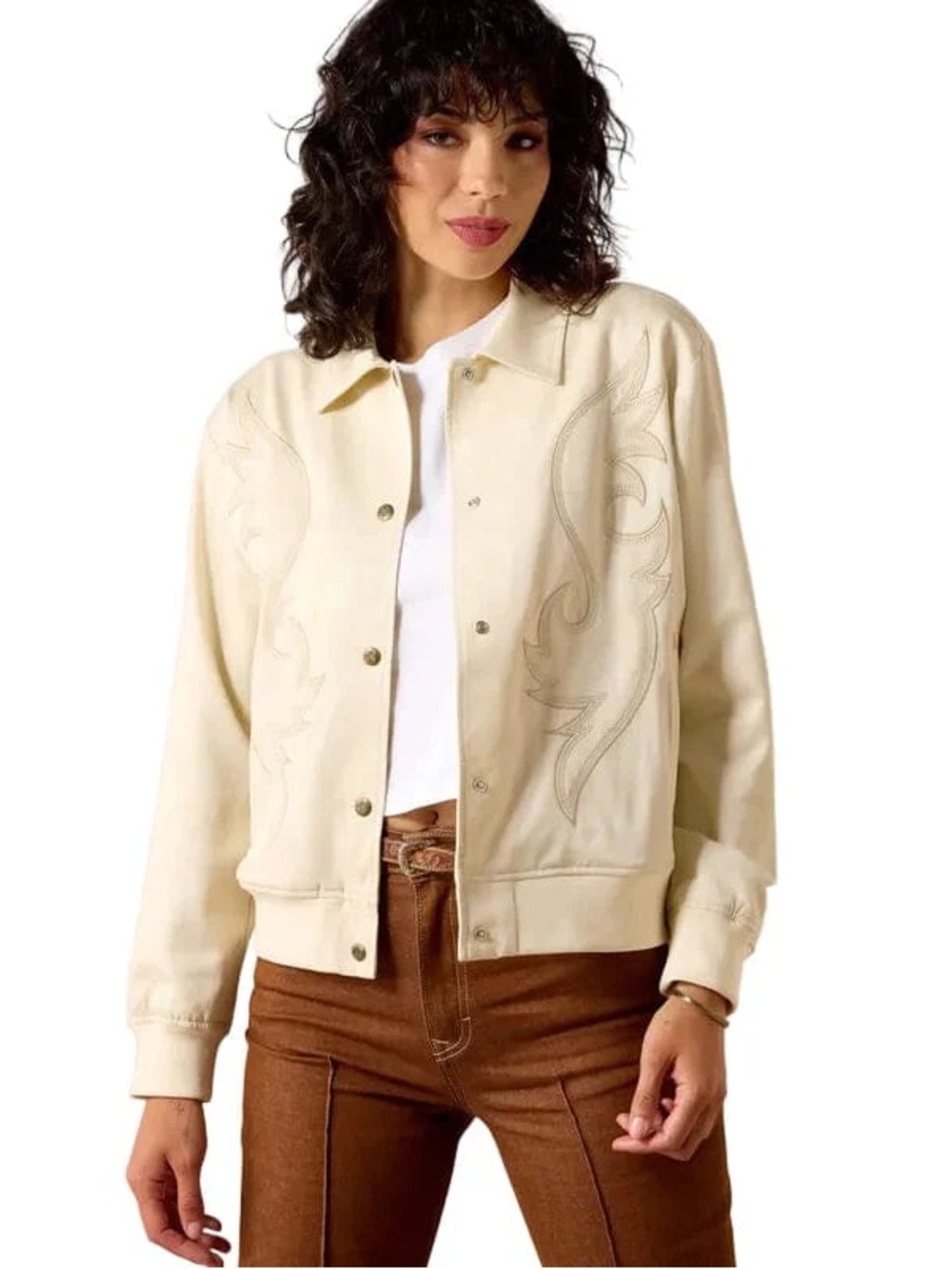 ARIAT Western Embroidered Neutral Bomber Jacket Cowgirl - Picture 10 of 10